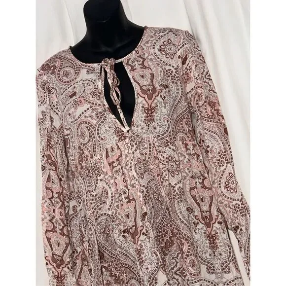 NEW WITH TAGS Anthropologie Lilka Pink Paisley Tunic Dress Top Blouse Flowy Wom - Picture 4 of 8